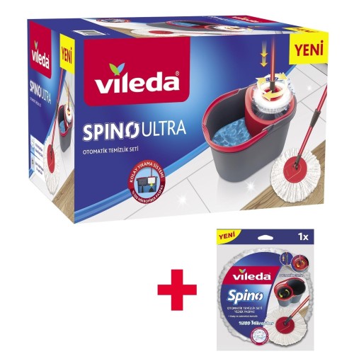 Vileda Spino Ultra Otomatik Temizlik Seti + Yedek Paspas