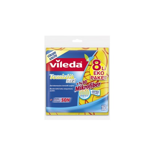 Vileda Temizlik Bezi %30 Mikrofiberli 8 li x 2 Adet