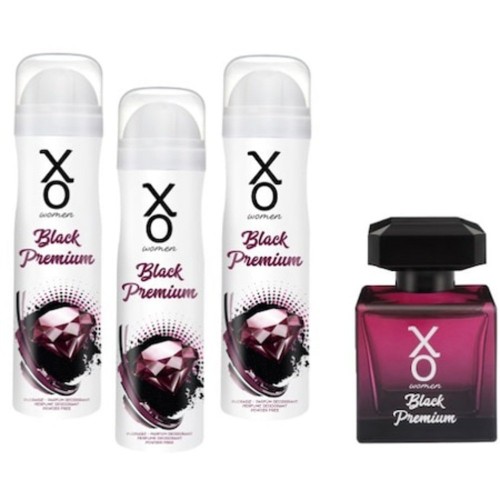 Xo Black Premium Women Edt Parfüm 100 ml + 3 lü Deodorant 150 ml