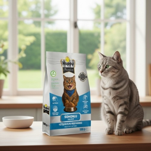 Happy Somonlu Kuru Kedi Maması 2 Kg Happy Somonlu Kuru Kedi Maması 2 Kg