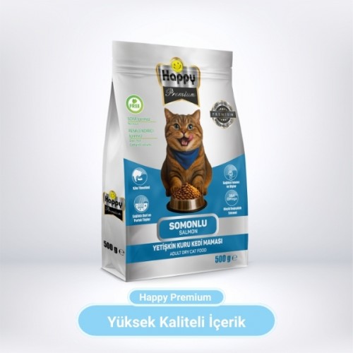 Happy Somonlu Kuru Kedi Maması 500 g