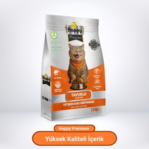 Happy Tavuklu Kuru Kedi Maması 1,5 Kg Happy Tavuklu Kuru Kedi Maması 1,5 Kg
