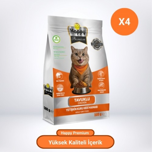 Happy Tavuklu Kuru Kedi Maması 2 Kg Happy Tavuklu Kuru Kedi Maması 2 Kg