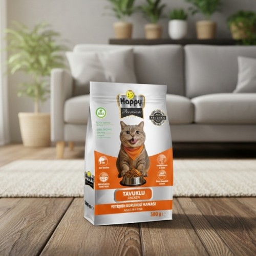 Happy Tavuklu Kuru Kedi Maması 500 g Happy Tavuklu Kuru Kedi Maması 500 g