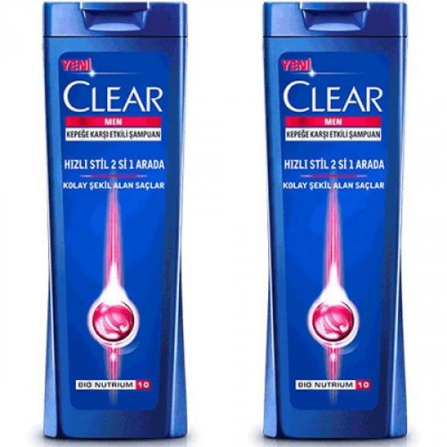 Clear Men Şampuan Hızlı Stil 2 si 1 Arada 550 ml x 2 Adet