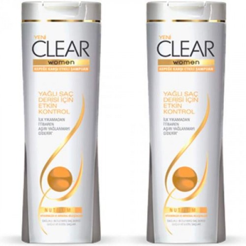 Clear Women Şampuan Yağlı Saç Derisi İçin 550 ml x 2 Adet