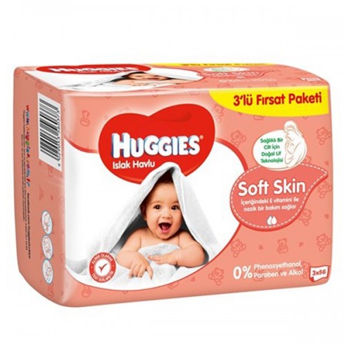 Huggies Hassas Dokunuş Islak Havlu 3 x 56 Adet