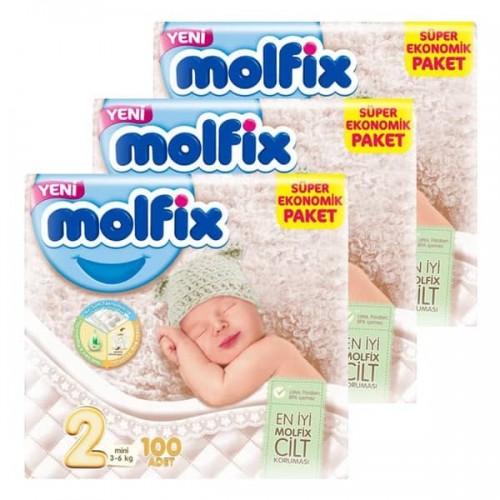 Molfix Bebek Bezi Dev Ekonomi Mini 2 No 100 lü x 3 Adet