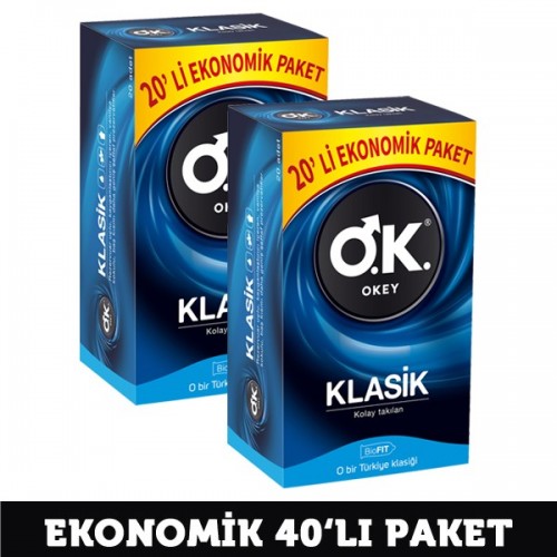 Okey Prezervatif Klasik 20li x 2 Adet