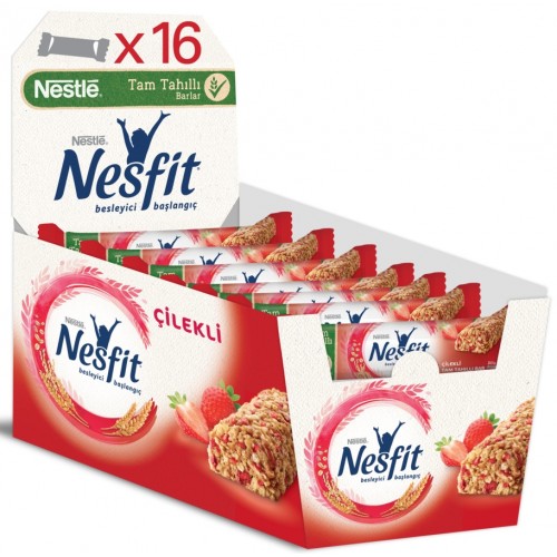 Nestle Nesfit Çilekli Bar 23,5 gr x 16 Adet
