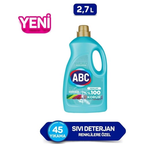 Abc Sıvı Çamaşır Deterjanı Renkliler 2700 ml