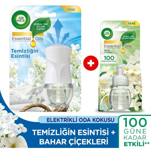 Air Wick Elektrikli Temizliğin Esintisi + Yedek Şişe Bahar Çiçekleri
