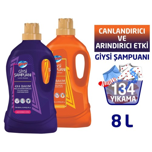 Bingo Giysi Şampuanı Karma Paket 4 lt x 2 Adet