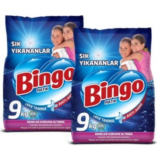 Bingo Matik Sık Yıkanan Çamaşırlara Özel 9 Kg x 2 Adet