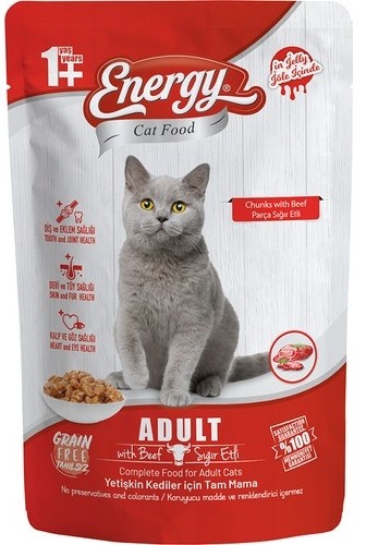 Energy Sığır Etli Kedi Maması Jöleli 85 gr