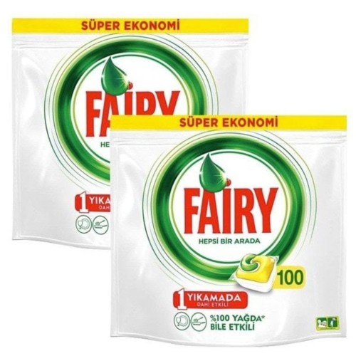 Fairy Hepsi Bir Arada Bulaşık Makinesi Kapsülü Limonlu 100 lü x 2 Adet