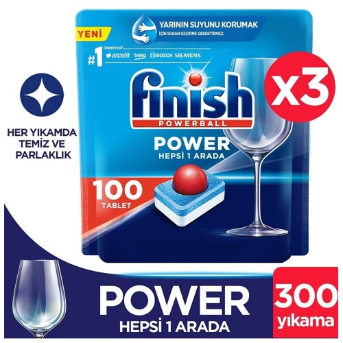 Finish Hepsi Bir Arada Bulaşık Makine Tableti 100 lü x 3 Adet
