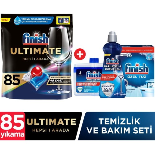 Finish Ultimate 85 Kapsül Bulaşık Deterjanı +Temizlik ve Bakım Seti
