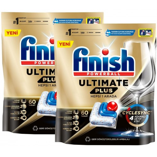 Finish Ultimate Plus Bulaşık Makinesi Deterjanı Tableti 60 li x 2 Adet