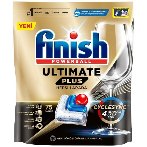 Finish Ultimate Plus Bulaşık Makinesi Deterjanı Tableti 75 Adet