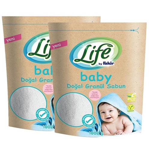 Life By Fakir Doğal Bebek Granül Toz Sabun 1 kg x 2 Adet