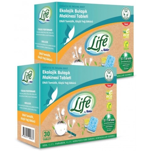 Life By Fakir Ekolojik Vegan Bulaşık Deterjanı Tableti 30 lu x 2 Adet