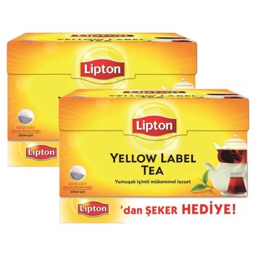 Lipton Demlik Poşet Çay 100 lü 320 gr (Şeker Hediye) x 2 Adet