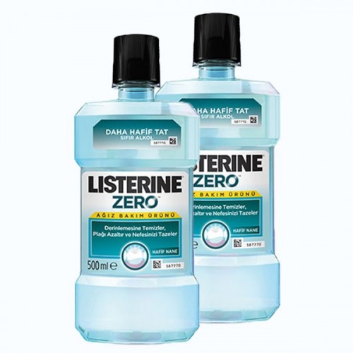 Listerine Ağız Bakım Suyu Zero 500 ml (Alkolsüz) x 2 Adet