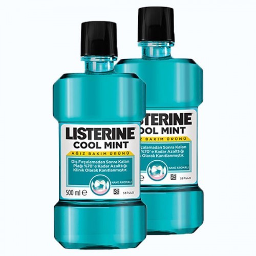 Listerine Ağız Bakım Suyu Cool Mint 500 ml x 2 Adet