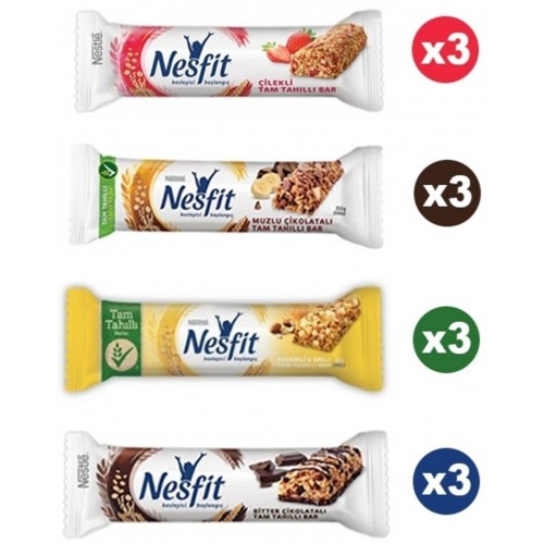Nestle Nesfit Bar Karışık Paket 23,5 gr x 12 Adet