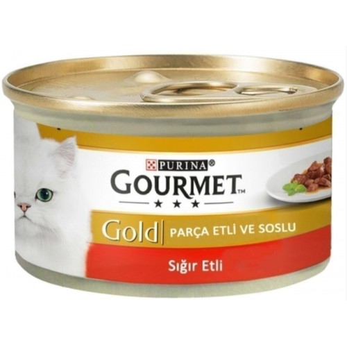 Purina Gourmet Gold Parça Etli Sığır Etli Kedi Konservesi 85 gr