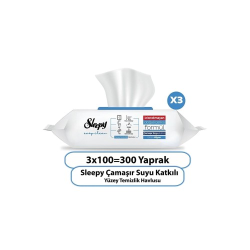 Sleepy Easy Clean Çamaşır Suyu Katkılı Yüzey Temizlik Havlusu 300 lü Sleepy Easy Clean Çamaşır Suyu Katkılı Yüzey Temizlik Havlusu 300 lü