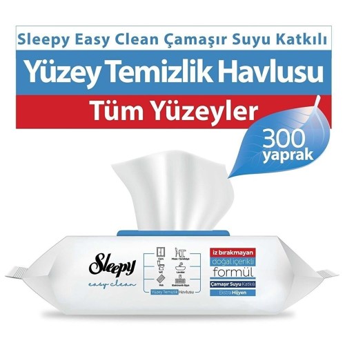 Sleepy Easy Clean Çamaşır Suyu Katkılı Yüzey Temizlik Havlusu 300 lü Sleepy Easy Clean Çamaşır Suyu Katkılı Yüzey Temizlik Havlusu 300 lü
