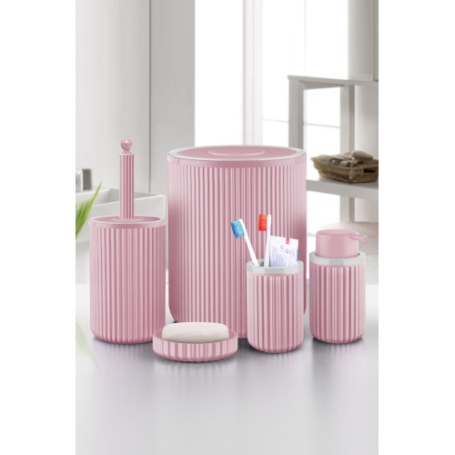 Queen's Kitchen 5 Parça Lüx Banyo Seti-Pembe