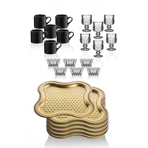 Queen's Kitchen 6 Kişilik Lüx 24 Parça Kahve Seti