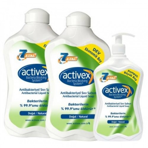 Activex Antibakteriyel Sıvı Sabun Doğal 1500 ml + 1500 ml + 700 ml