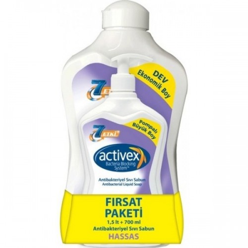 Activex Antibakteriyel Sıvı Sabun Hassas 1500 ml + 700 ml