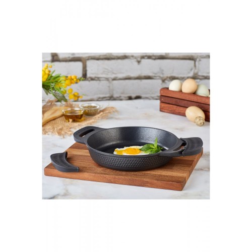 Amboss Kuvars 18 cm Siyah Döküm Omlet Sahan