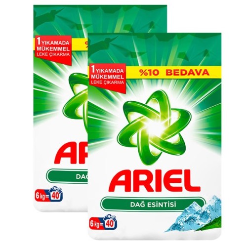 Ariel Matik Toz Deterjan Dağ Esintisi 6 kg x 2 Adet
