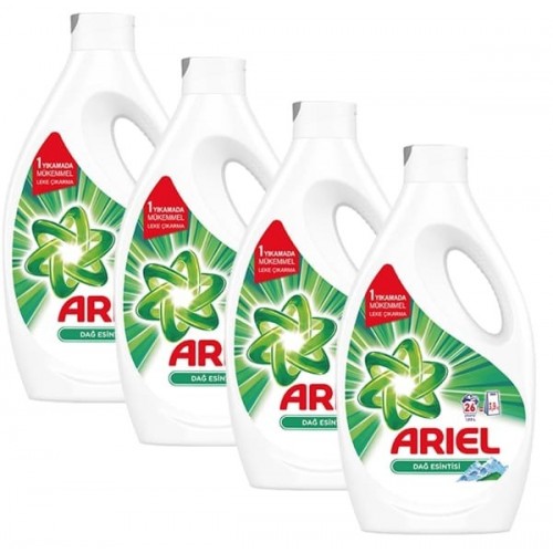 Ariel Sıvı Çamaşır Deterjanı Dağ Esintisi 26 Yıkama 1,69 lt x 4 Adet