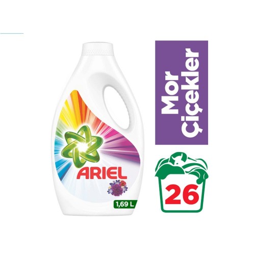Ariel Sıvı Çamaşır Deterjanı Mor Çiçekler 26 Yıkama 1,69 lt