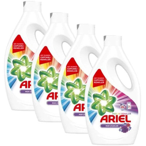 Ariel Sıvı Çamaşır Deterjanı Mor Çiçekler 26 Yıkama 1,69 lt x 4 Adet