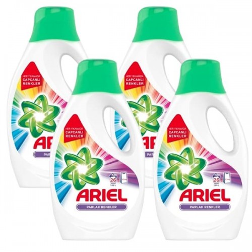 Ariel 26 Yıkama 4 lü Paket Sıvı Çamaşır Deterjanı Parlak Renkler