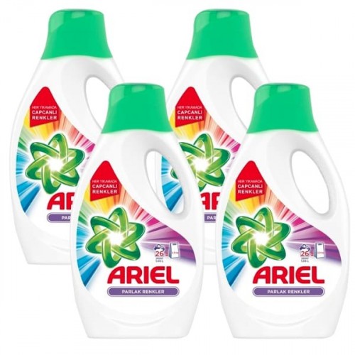 Ariel 26 Yıkama 4 lü Paket Sıvı Çamaşır Deterjanı Parlak Renkler