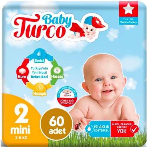 Baby Turco Bebek Bezi 2 Beden Mini 60 lı