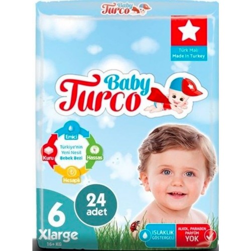 Baby Turco Bebek Bezi 6 Beden XL 24 lü