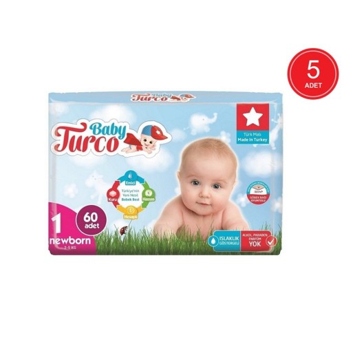 Baby Turco Bebek Bezi Yenidoğan 1 No 60 lı x 5 Adet