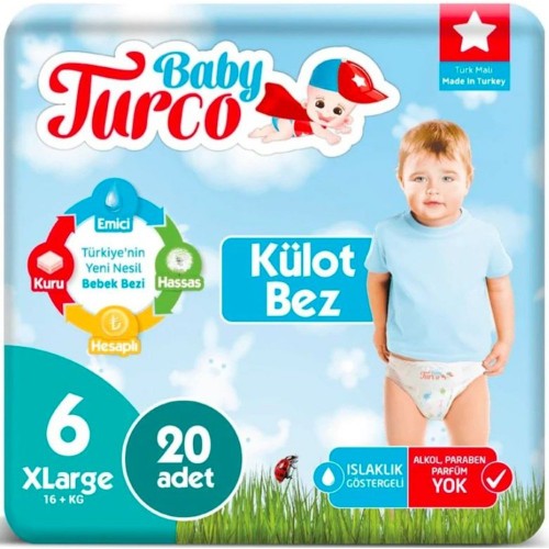 Baby Turco Külot Bebek Bezi XL 6 No 20 li