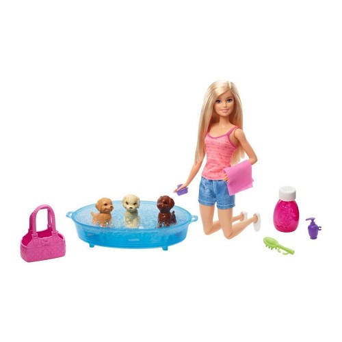 Barbie Bebek ve Aksesuarları 3 Yavru Köpekli Oyun Seti GDJ37