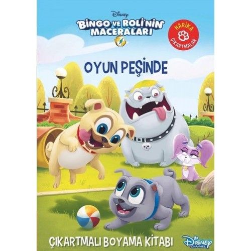 Bingo ve Roli'nin Maceraları - Oyun Peşinde (Çıkartmalı Boyama Kitabı) - Kolektif